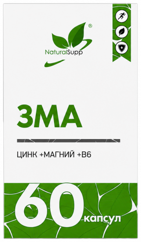 Natural Supp ЗМА, 60 капсул