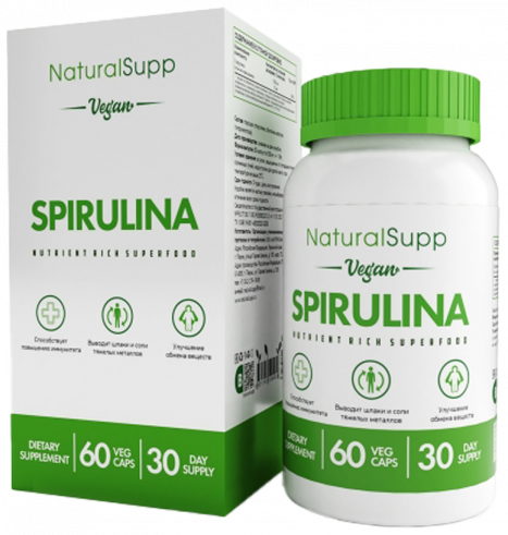 Natural Supp Spirulina, 60 капсул