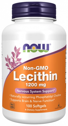 NOW Non-GMO Lecithin 1200 mg, 100 капсул